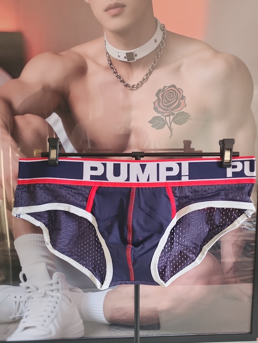 PUMP! Navy Brief with Red Trim — Supportive Athletic Fit  Size M